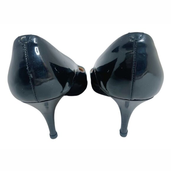 Giuseppe Zanotti Design Black Patent Leather Rounded Toe Pumps Heels Size 9 - Picture 4 of 14